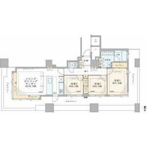 Tokyo Park Tower 2409 - 3LDK floor plan